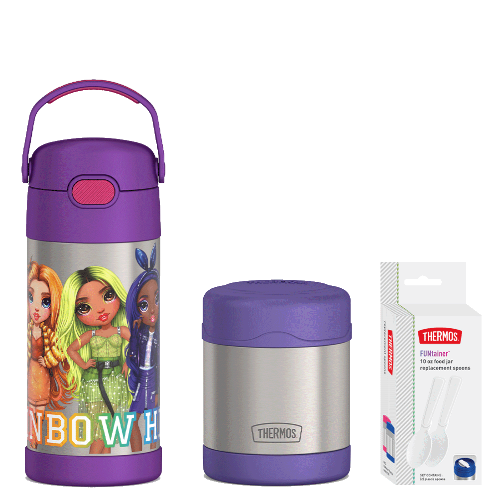 12oz Rainbow High FUNtainer® Water Bottle & 10oz Food Jar Bundle