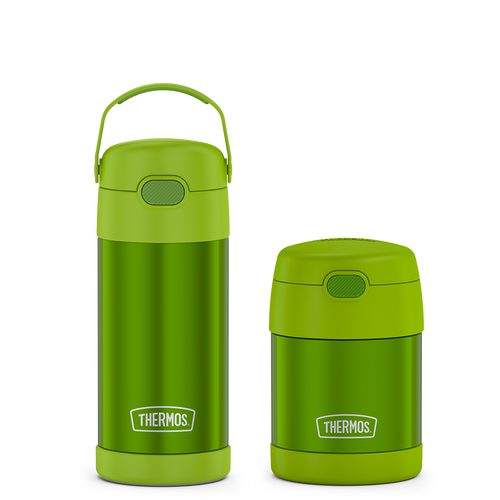 12oz FUNtainer® Water Bottle & 10oz Food Jar Bundle - Lime