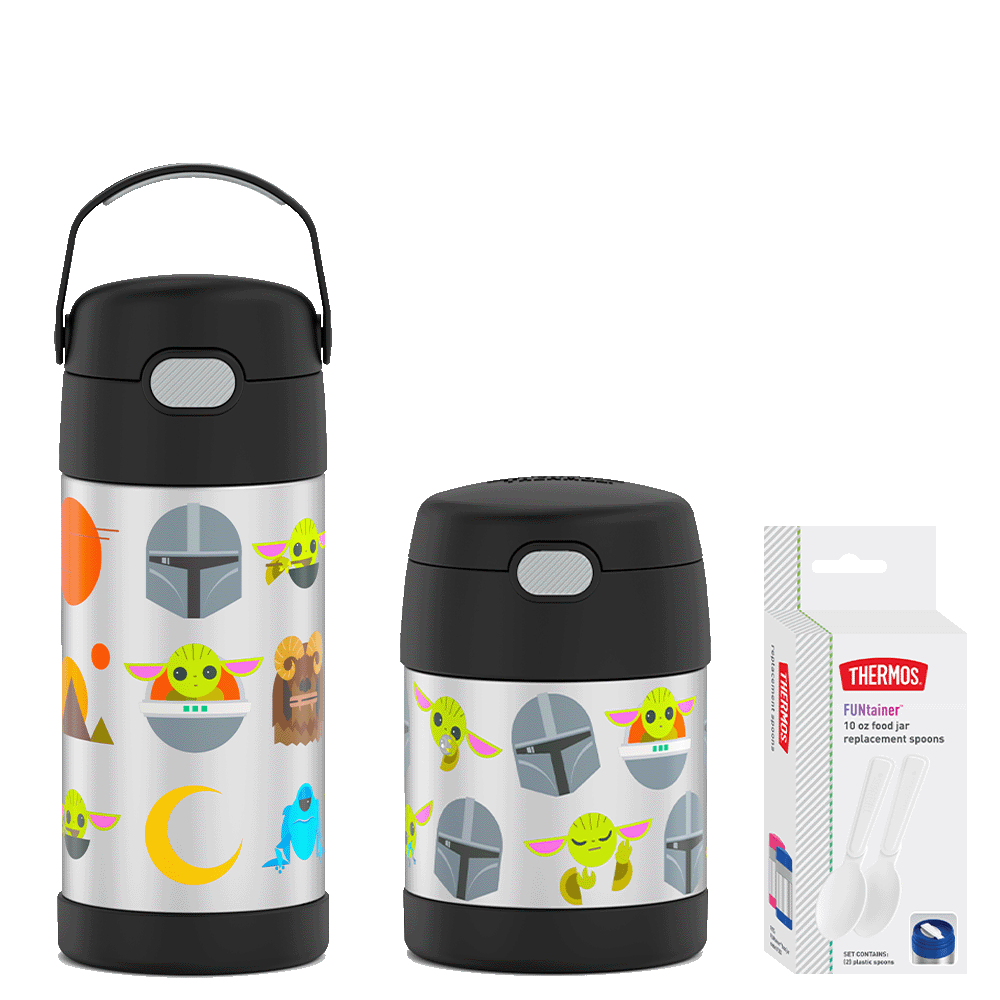 Mandalorian 12oz FUNtainer® Water Bottle & 10oz Food Jar Bundle