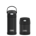 12oz FUNtainer® Water Bottle & 10oz Food Jar Bundle - Matte Black