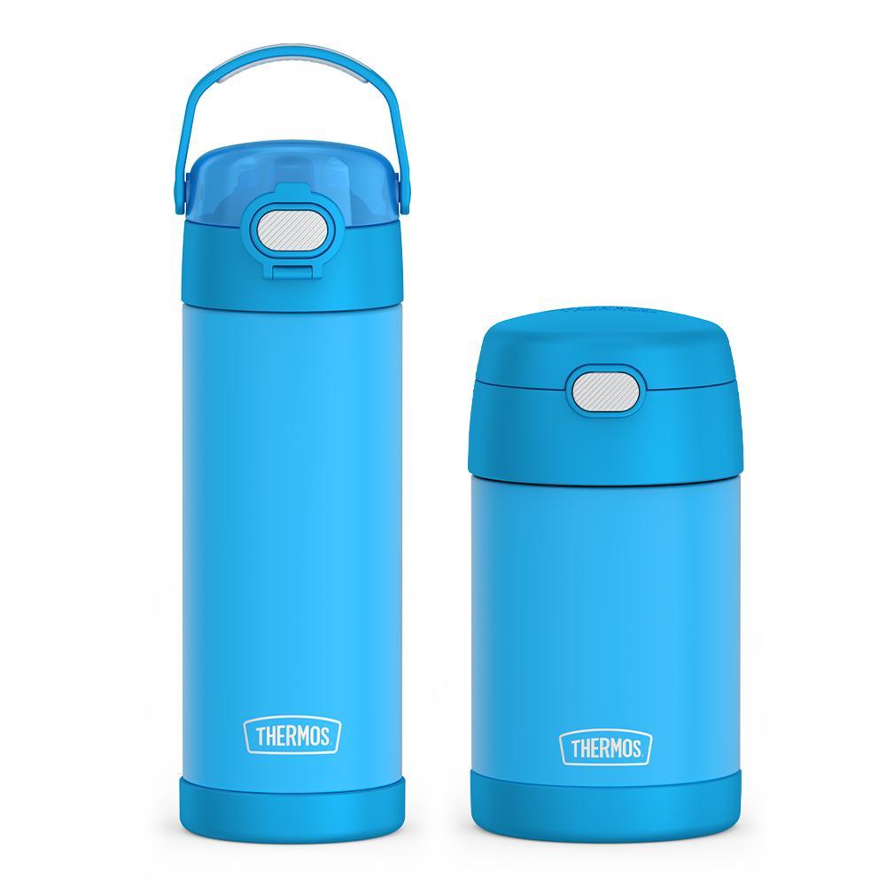 16oz FUNtainer® Water Bottle with Locking Lid & Food Jar Bundle - Electric Blue