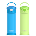 16oz FUNtainer® Water Bottles with Locking Lids Electric Blue & Neon Lime Bundle