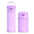16oz FUNtainer® Water Bottle with Locking Lid & Food Jar Bundle - Neon Purple