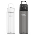 26oz Straw Lid & 32oz Spout Lid Tritan™ Water Bottle Bundle - Clear & Smoke