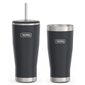 24oz Cold Tumbler with Straw & 16oz Travel Tumbler Bundle - Granite