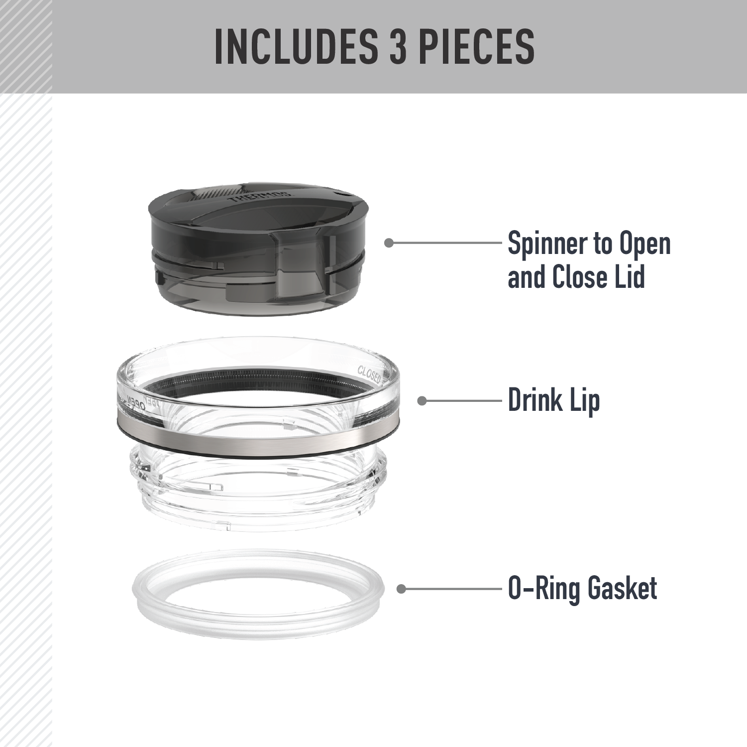 24oz ICON™ TUMBLER TWIST LOCK - REPLACEMENT LID
