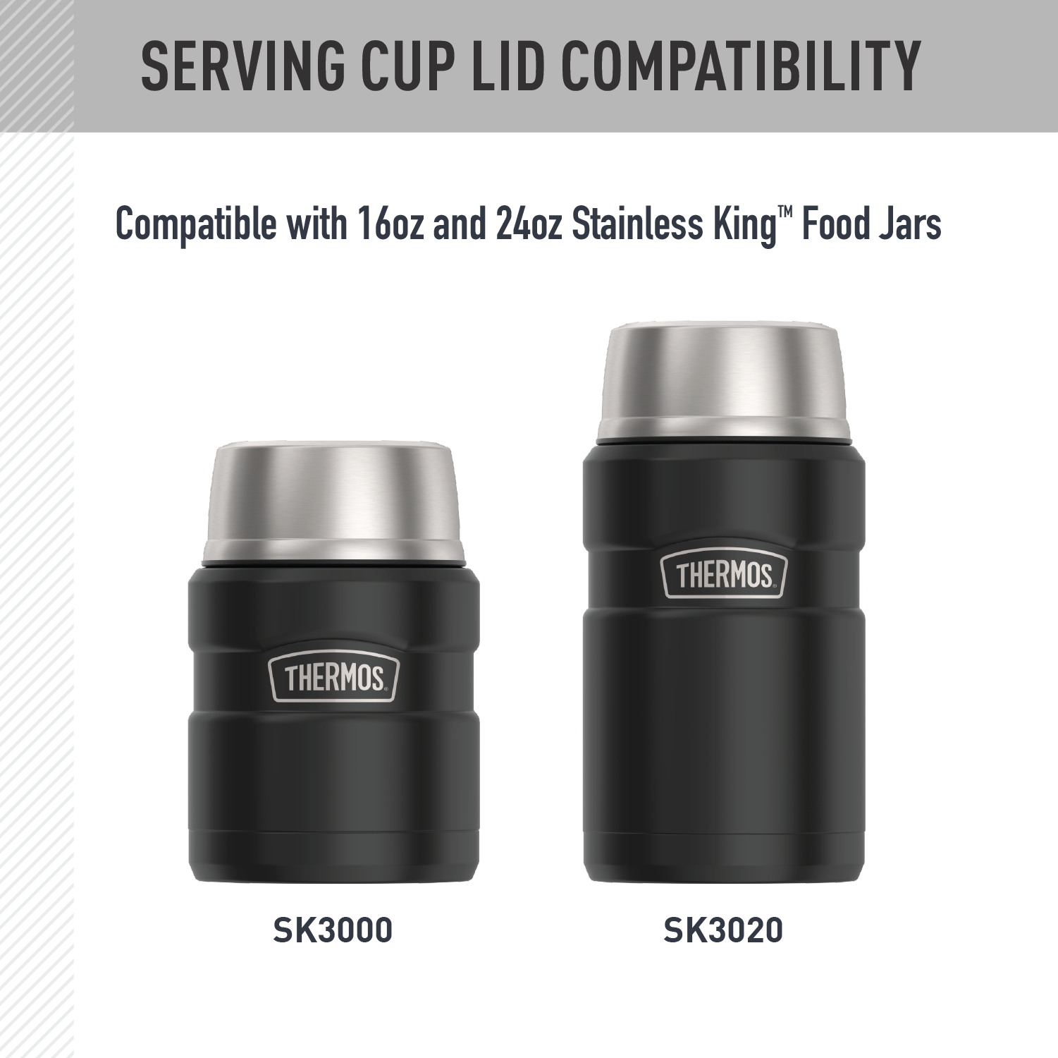 16oz + 24oz STAINLESS KING™ FOOD JAR - REPLACEMENT SERVING CUP LID