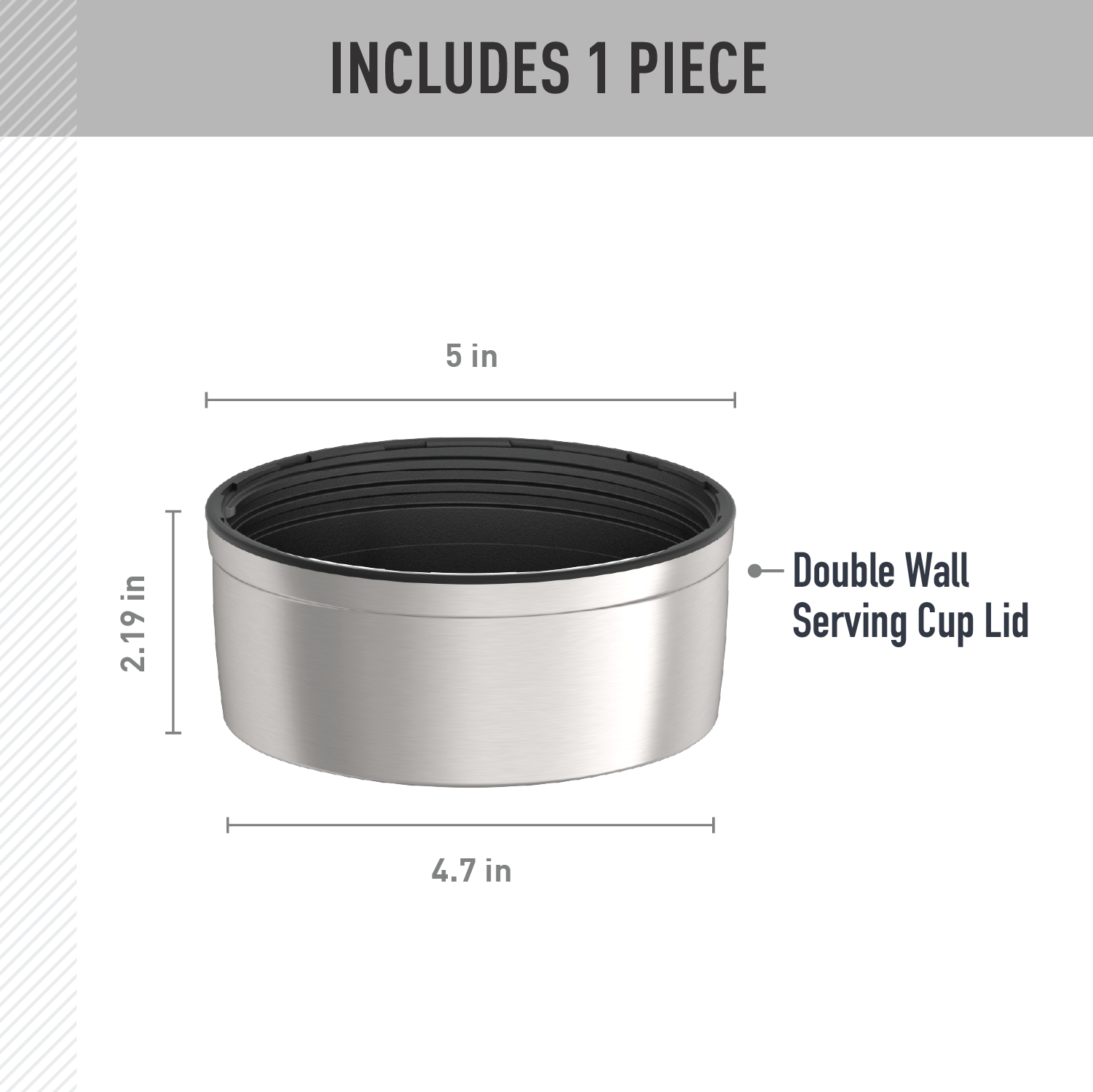 47oz STAINLESS KING™ FOOD JAR - REPLACEMENT SERVING CUP LID
