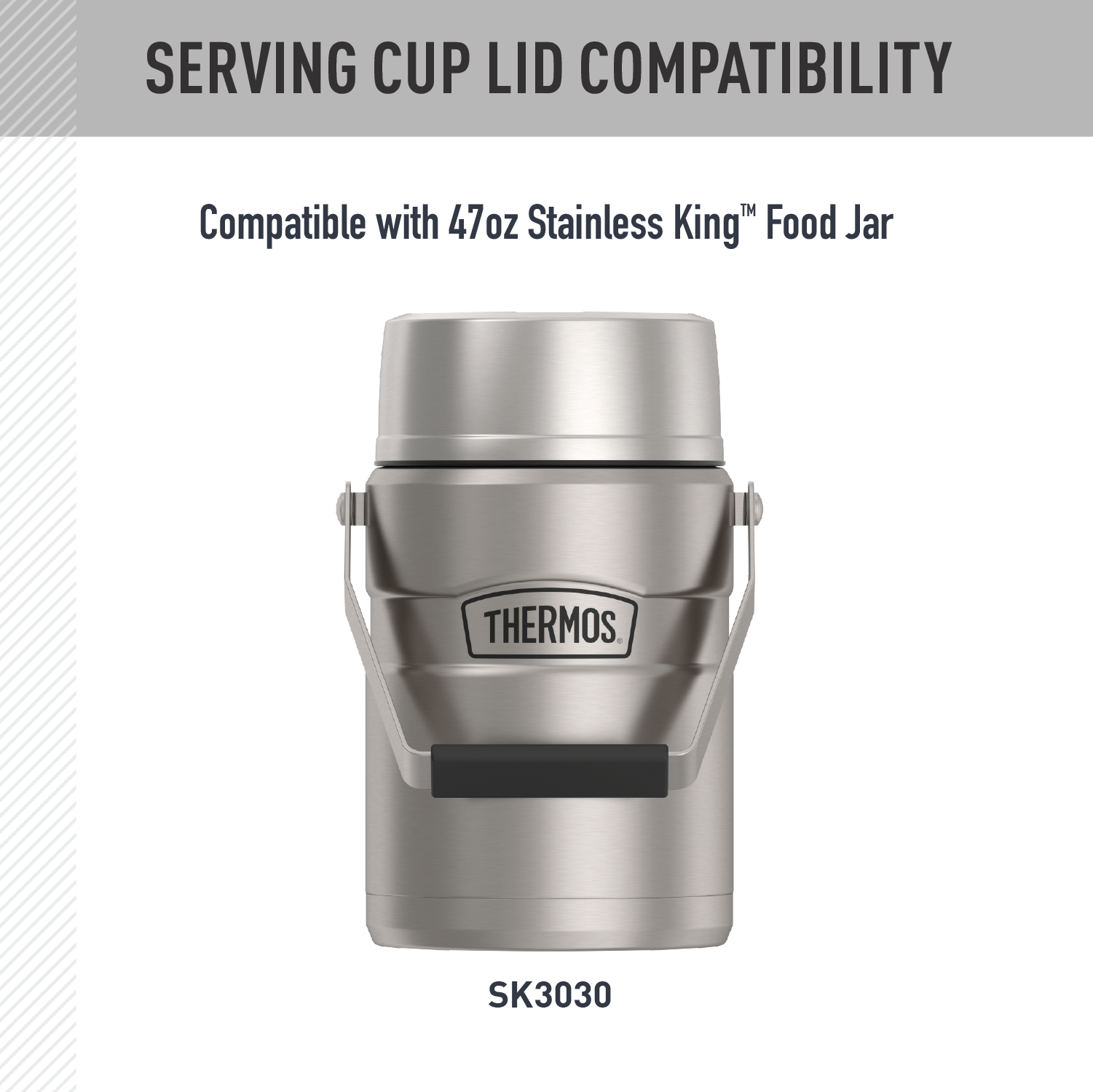 47oz STAINLESS KING™ FOOD JAR - REPLACEMENT SERVING CUP LID