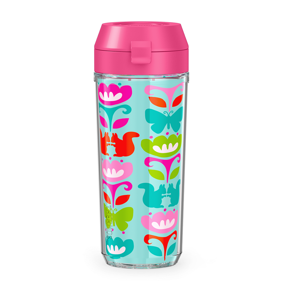 18oz Double Wall Water Bottle Squirrel Rows