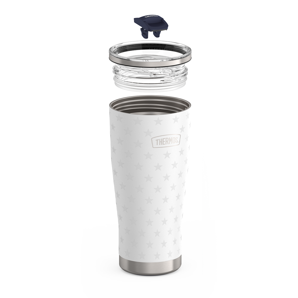 24oz ICON™ TUMBLER WITH SLIDE LOCK LID - WHITE STARS