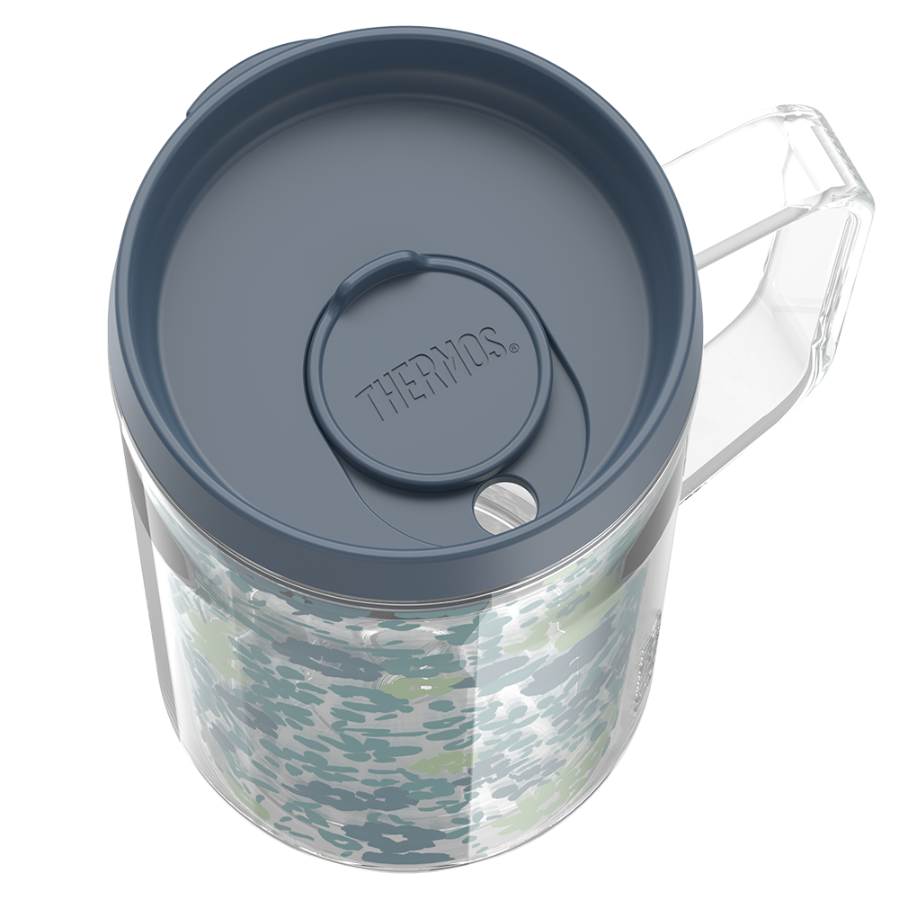 16oz Double Wall Desk Mug Blue Floral