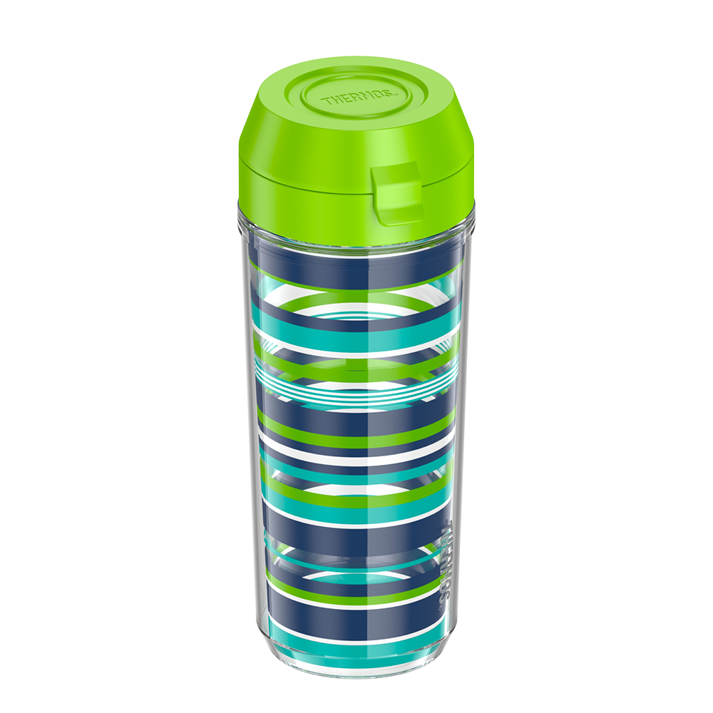 18oz Double Wall Water Bottle Navy Stripes