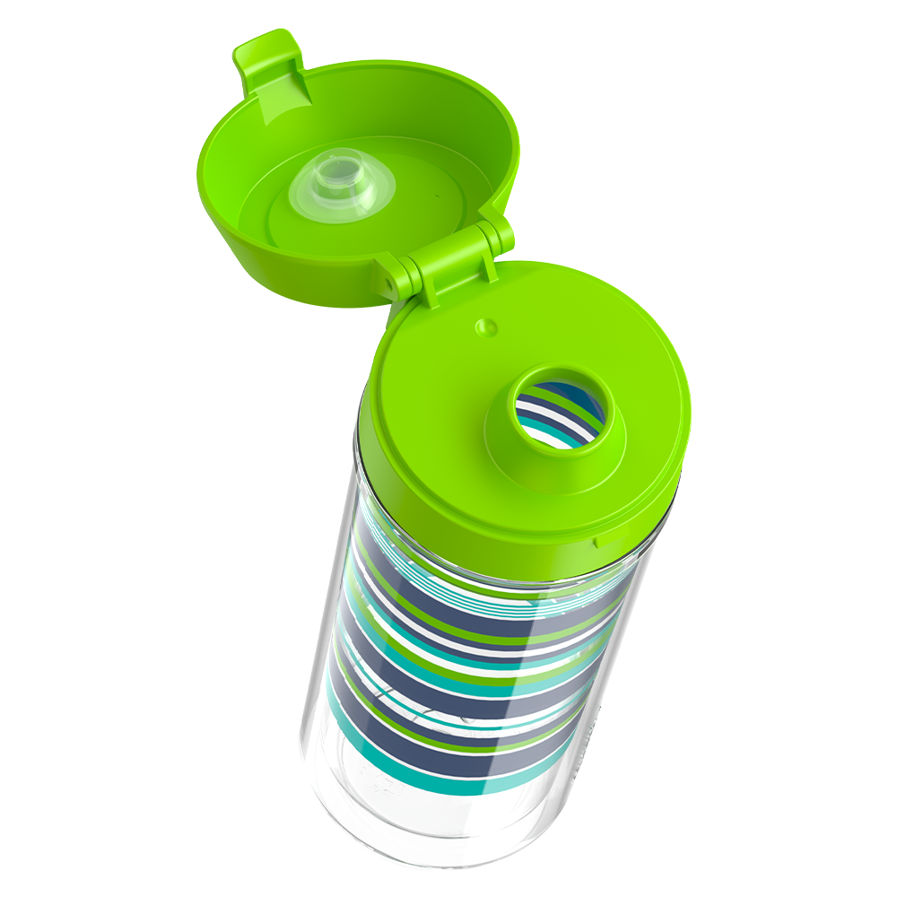 18oz Double Wall Water Bottle Navy Stripes