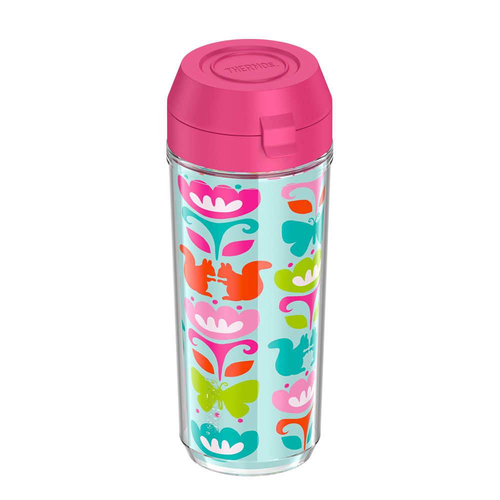 18oz Double Wall Water Bottle Squirrel Rows